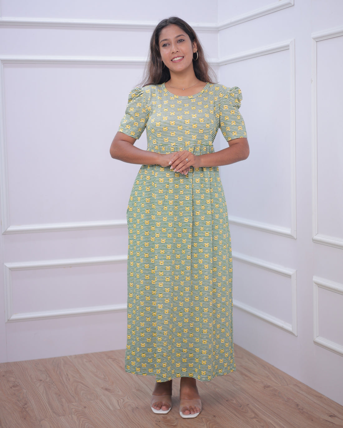 Ajanta | Casual Non-Maternity Loungewear - Puff Sleeve | Full Length