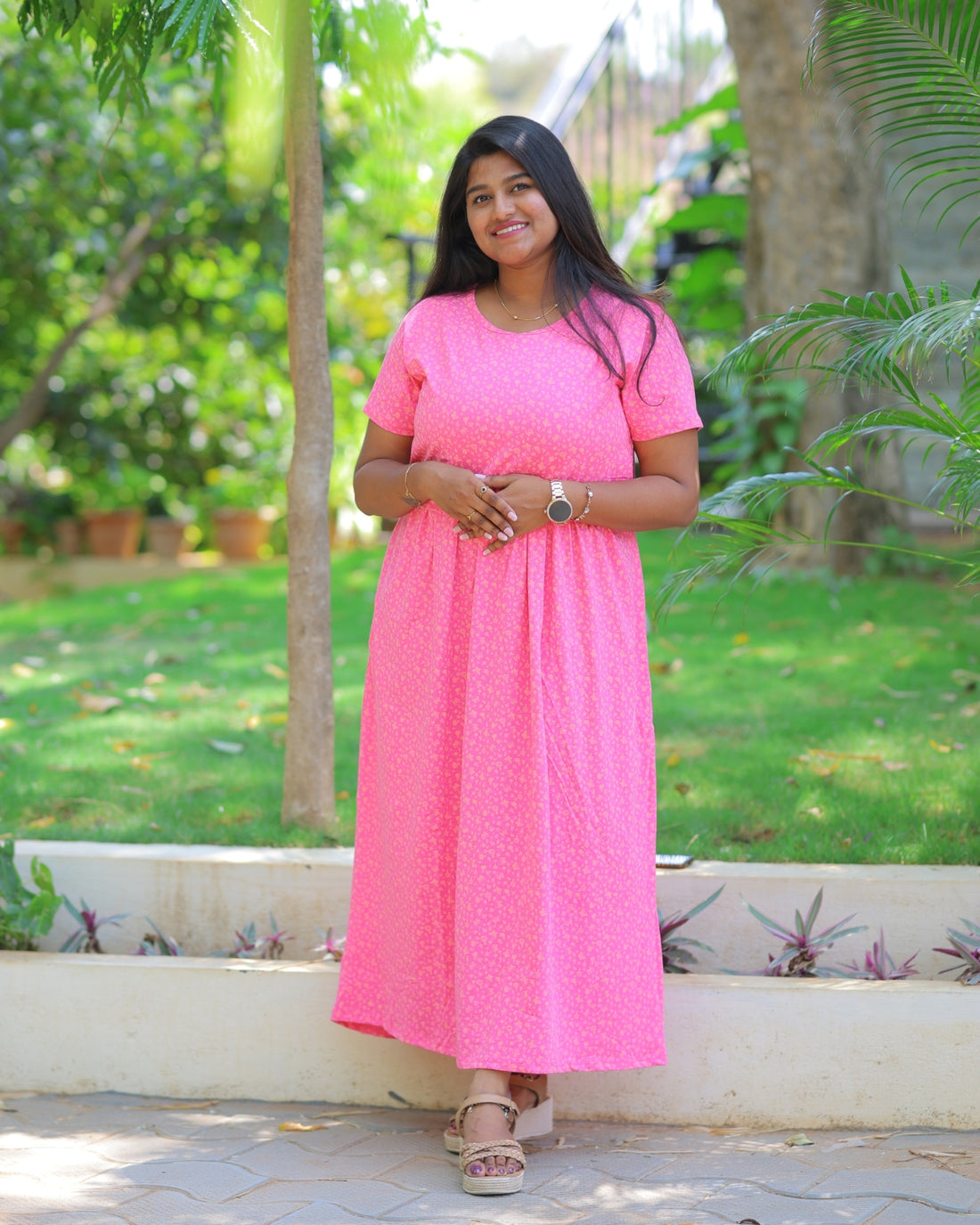 Candy | Zipless Maternity Dress - Normal Sleeves | Full Length Maxi