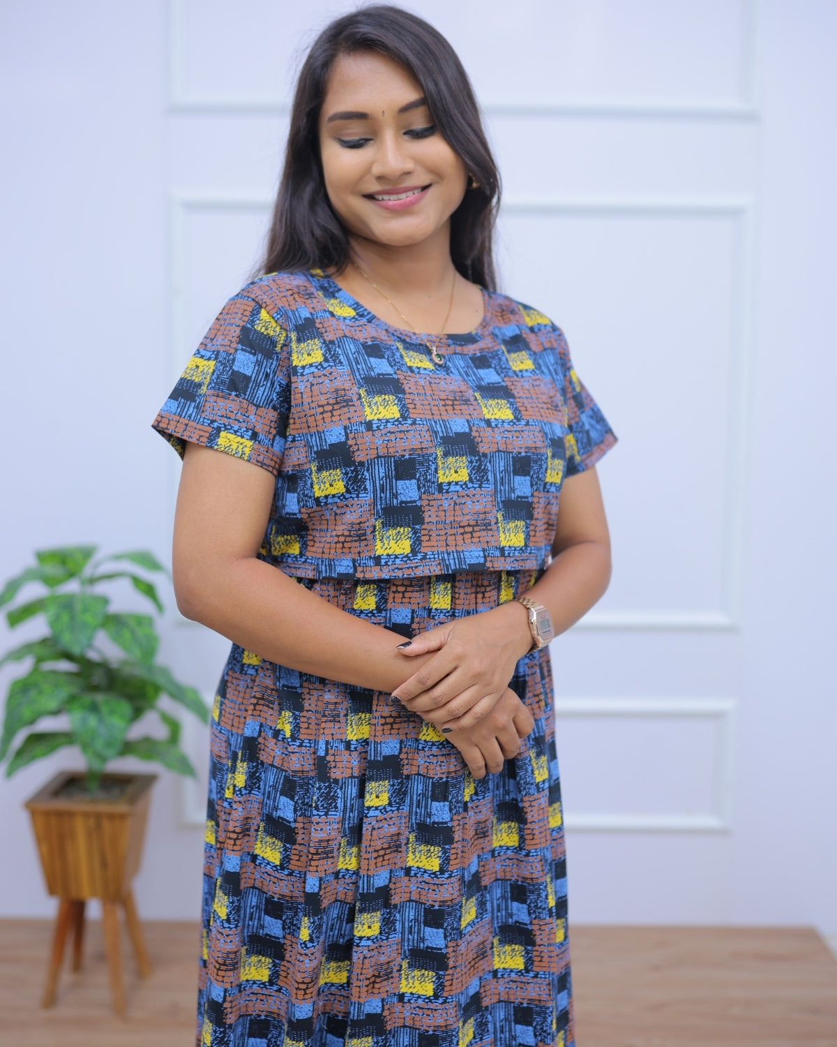 Jan | Zipless Maternity Dress - Normal Sleeves | Full Length Maxi