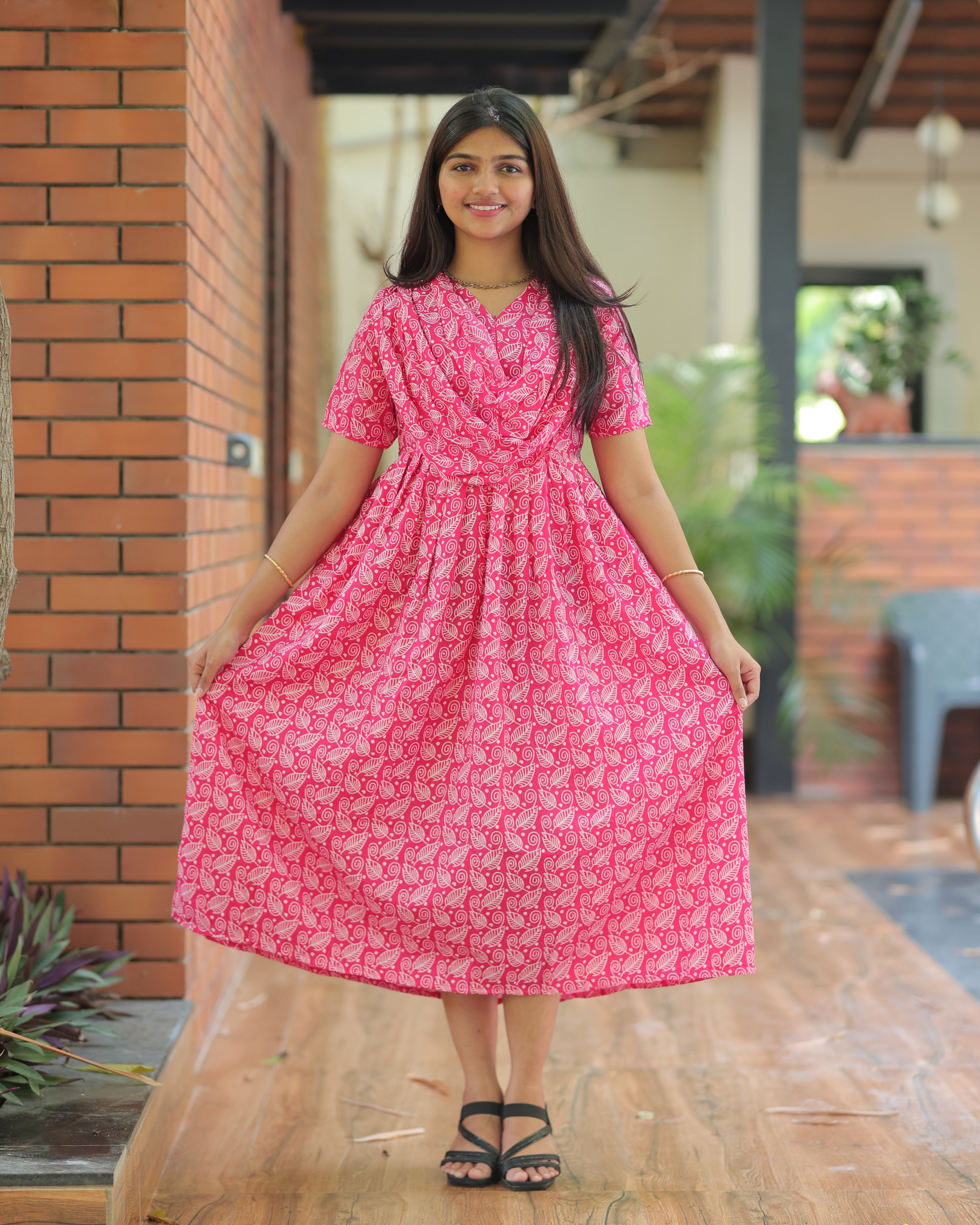 Roopa | Dupatta-Attached Maternity Maxi [Center Zip]