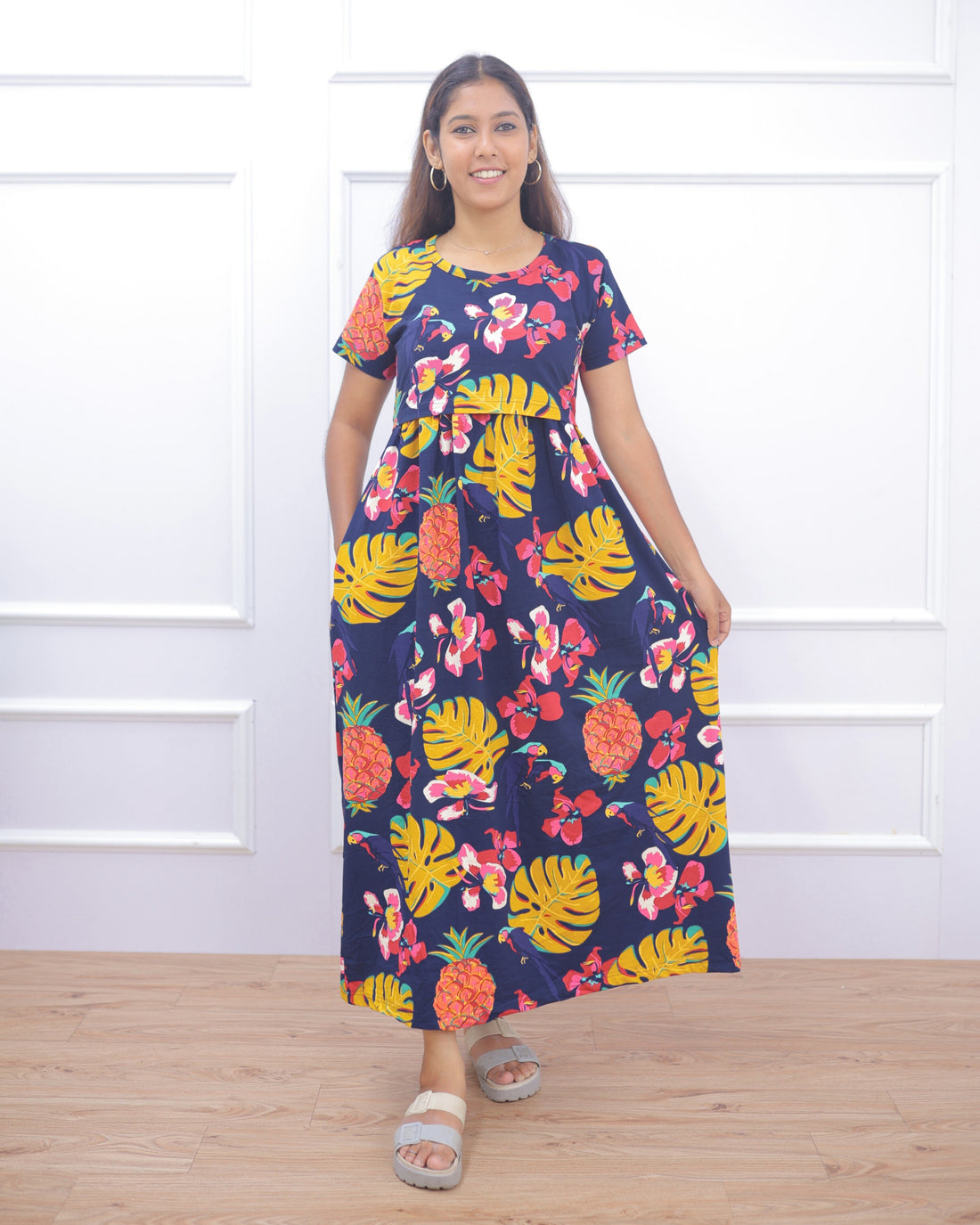 Anika | Zipless Maternity Dress - Normal Sleeves | Full Length