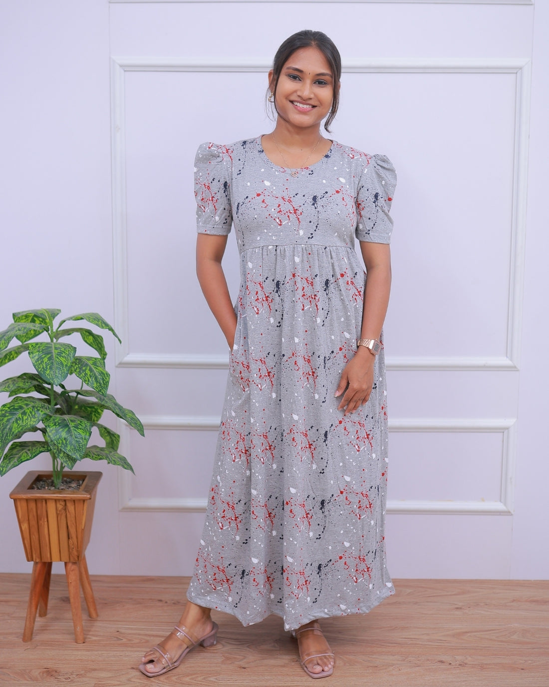 Nitya | Casual Non-Maternity Loungewear - Puff Sleeve | Full Length