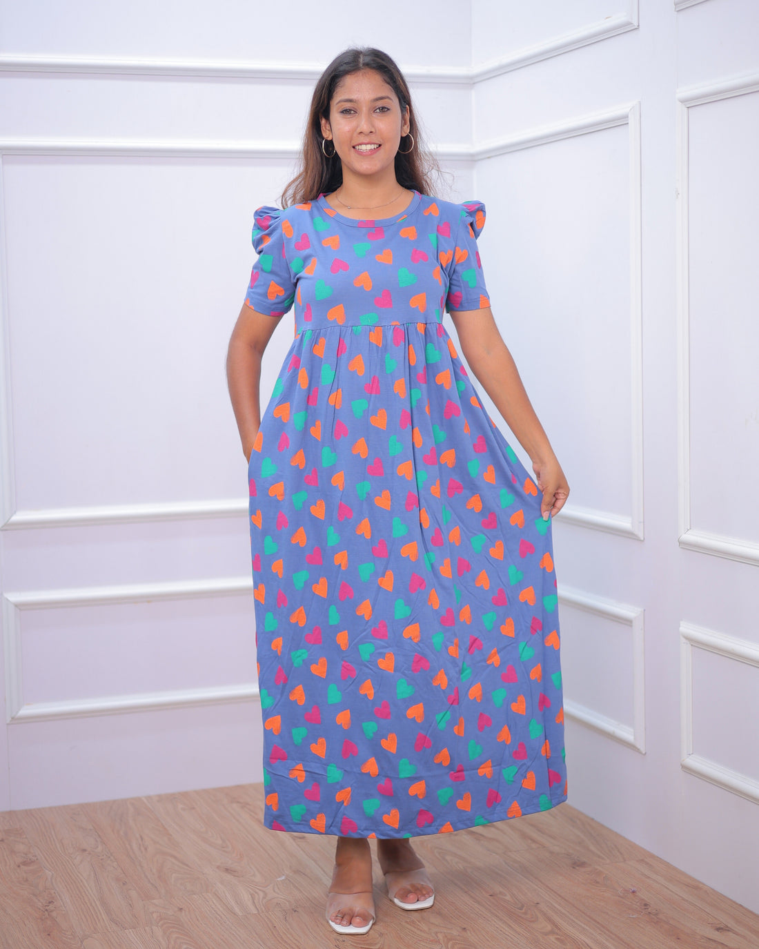 Haniya | Casual Non-Maternity Loungewear - Puff Sleeve | Full Length