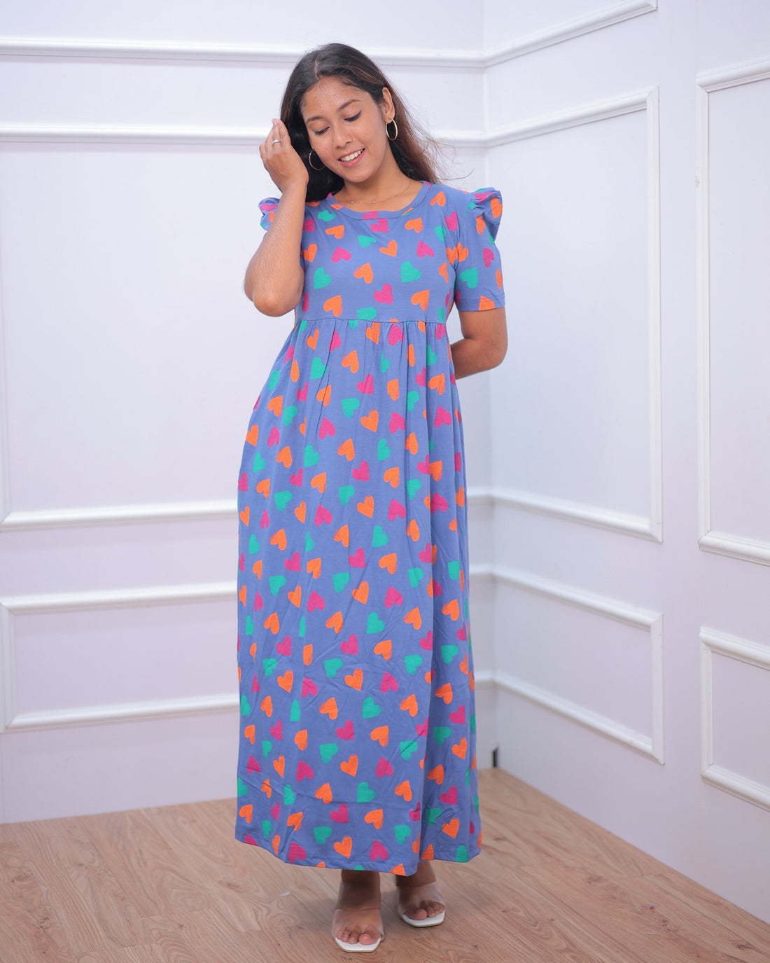 Haniya | Casual Non-Maternity Loungewear - Puff Sleeve | Full Length