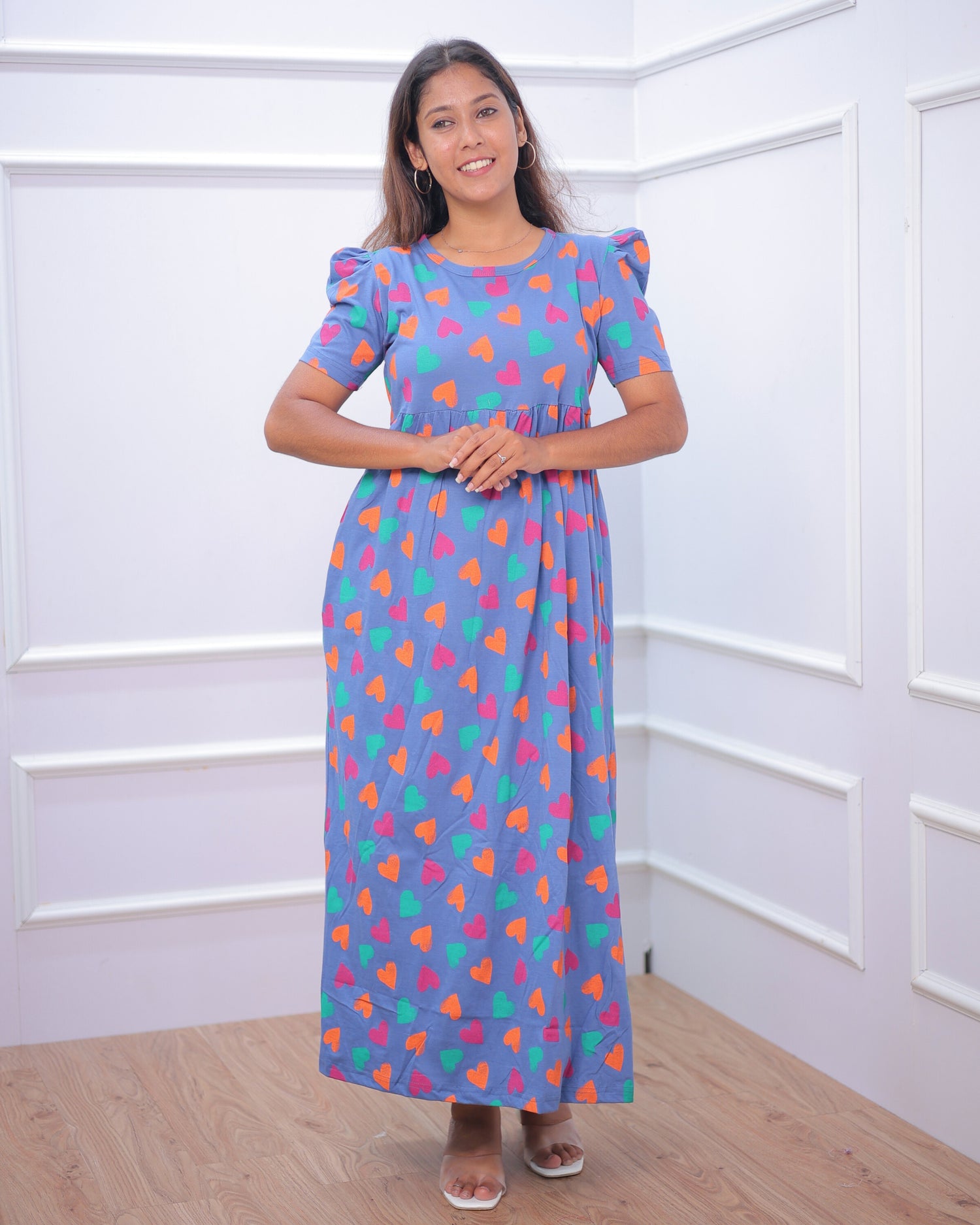 Haniya | Casual Non-Maternity Loungewear - Puff Sleeve | Full Length