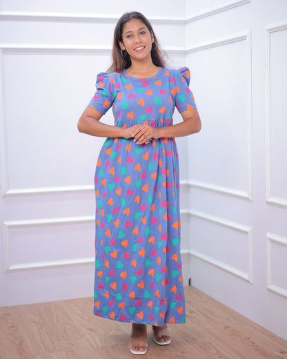 Haniya | Casual Non-Maternity Loungewear - Puff Sleeve | Full Length