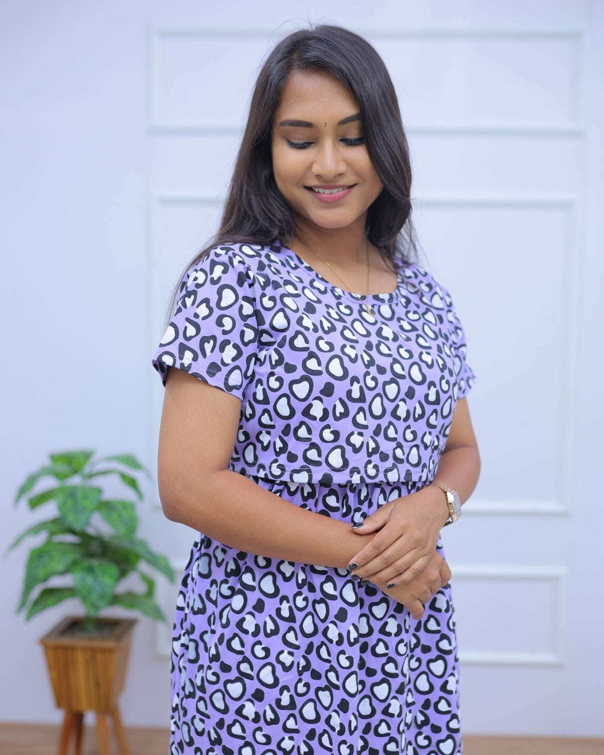 Adhira | Zipless Maternity Dress - Normal Sleeves | Full Length Maxi