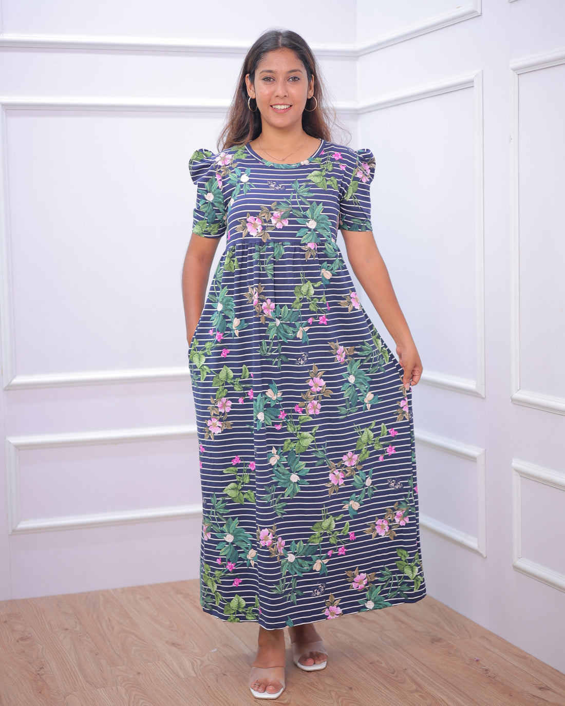 Dhairya | Casual Non-Maternity Loungewear - Puff Sleeve | Full Length