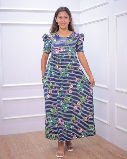Dhairya | Casual Non-Maternity Loungewear - Puff Sleeve | Full Length