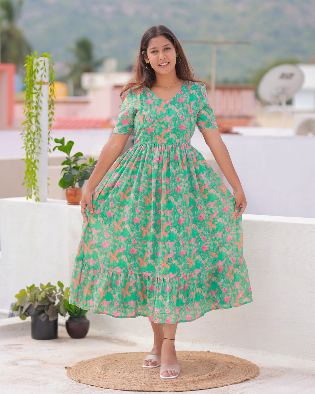 Bhuvika | Maternity Maxi with Full Lining [Double Side Zips]
