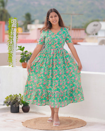 Bhuvika | Maternity Maxi with Full Lining [Double Side Zips]