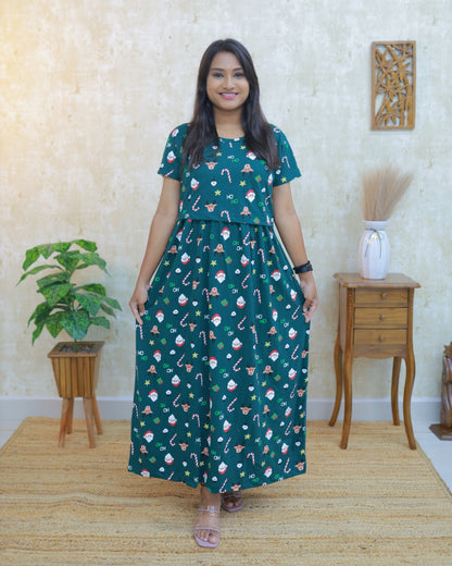 Jingle | Zipless Maternity Dress - Normal Sleeves | Full Length Maxi