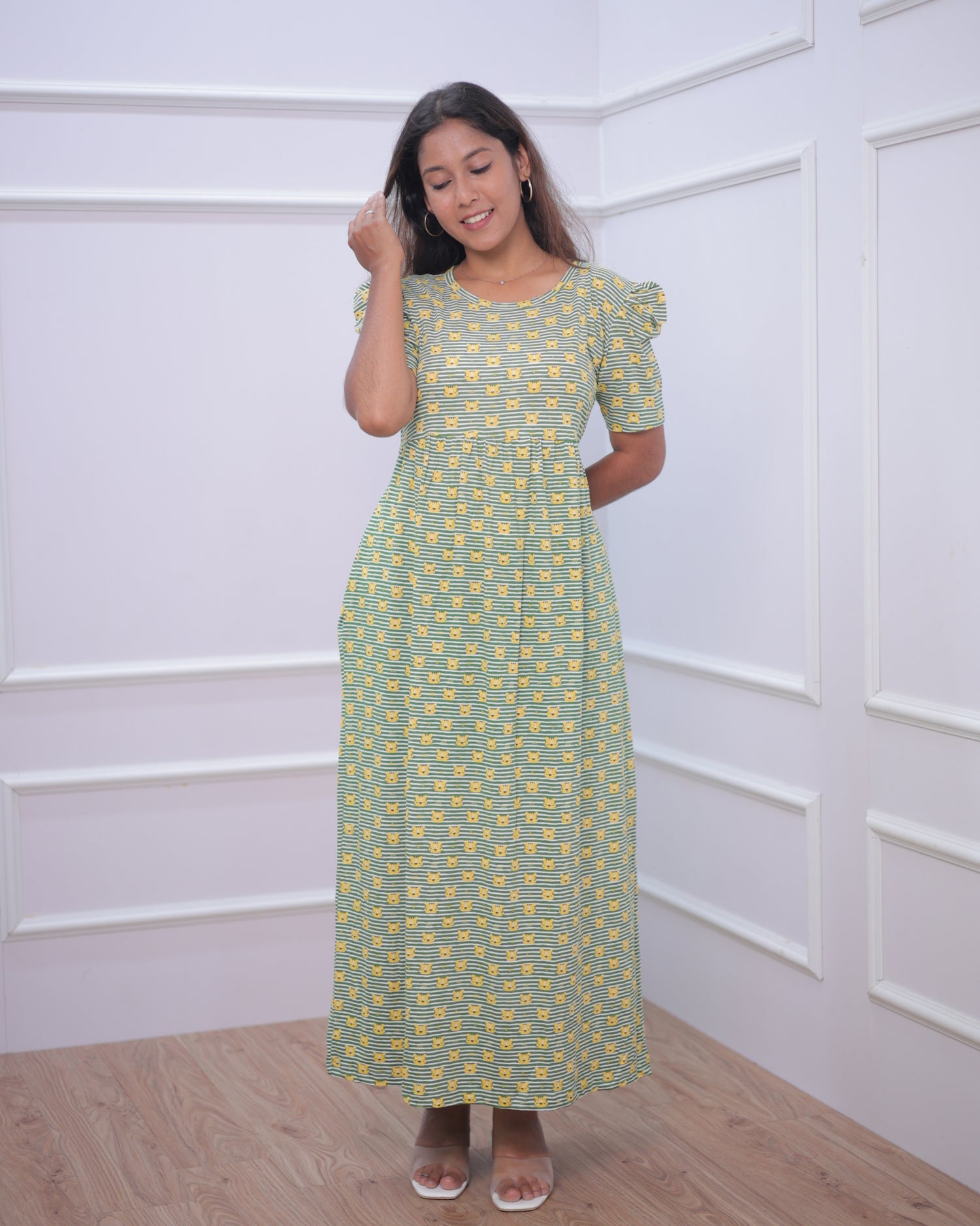 Ajanta | Casual Non-Maternity Loungewear - Puff Sleeve | Full Length