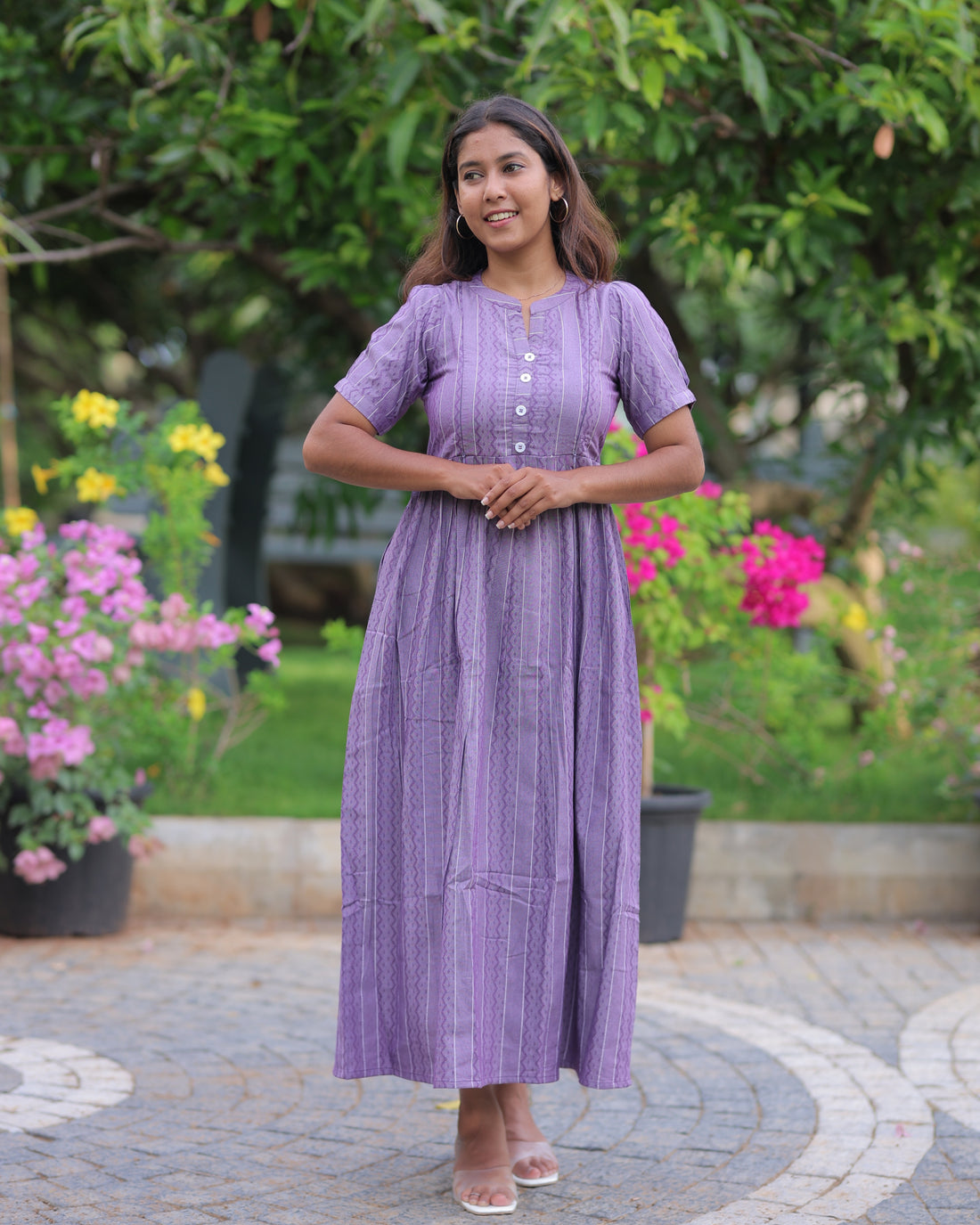 Ziva_V1 Maternity Maxi with Top Lining [Double Side Zips]