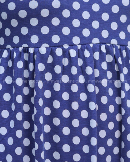 Blue Dots | Casual Non-Maternity Loungewear - Puff Sleeve | Full Length