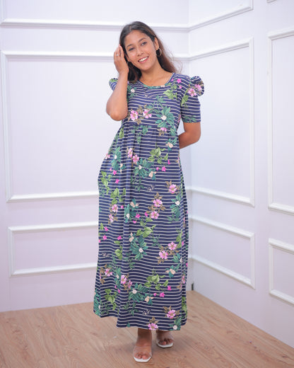 Dhairya | Casual Non-Maternity Loungewear - Puff Sleeve | Full Length