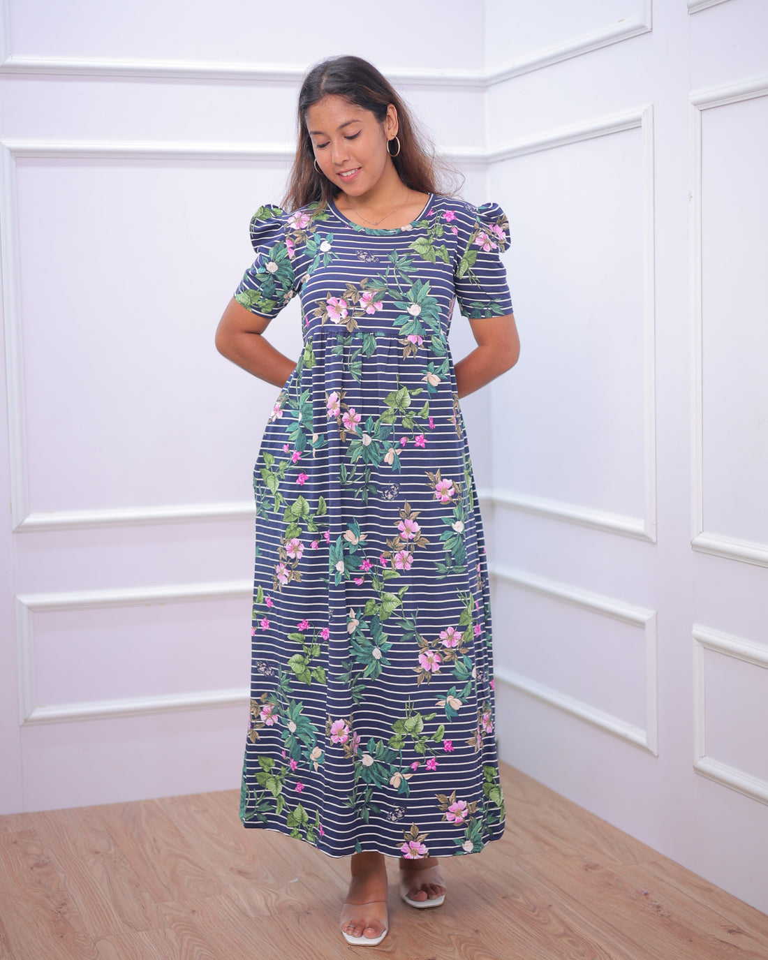 Dhairya | Casual Non-Maternity Loungewear - Puff Sleeve | Full Length