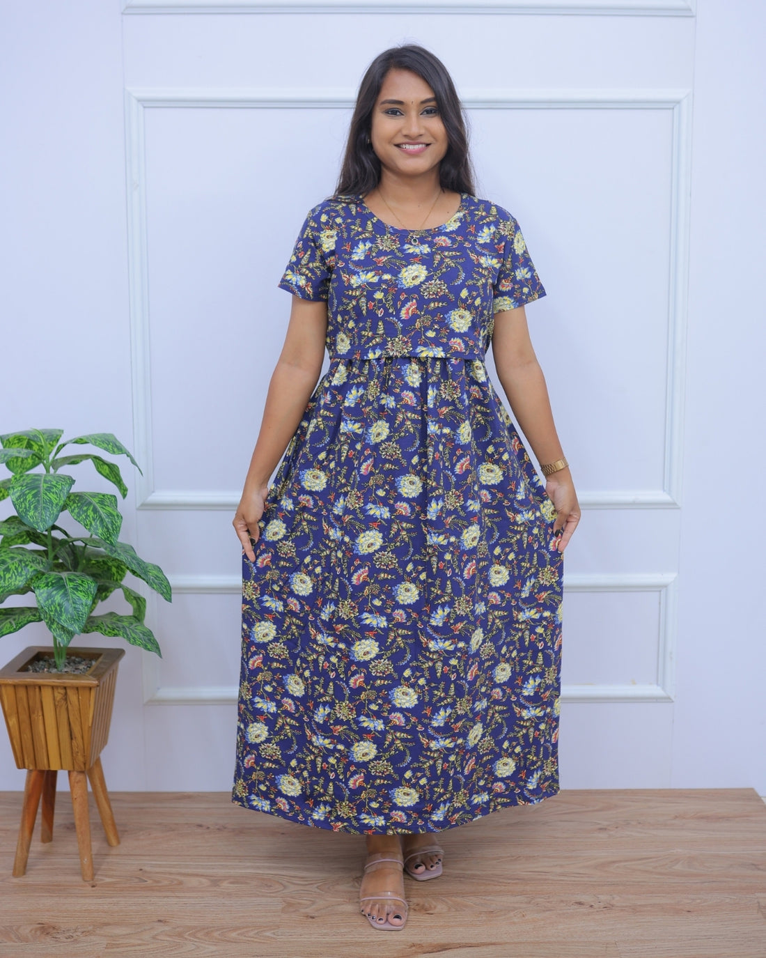 Anouka | Zipless Maternity Dress - Normal Sleeves | Full Length Maxi