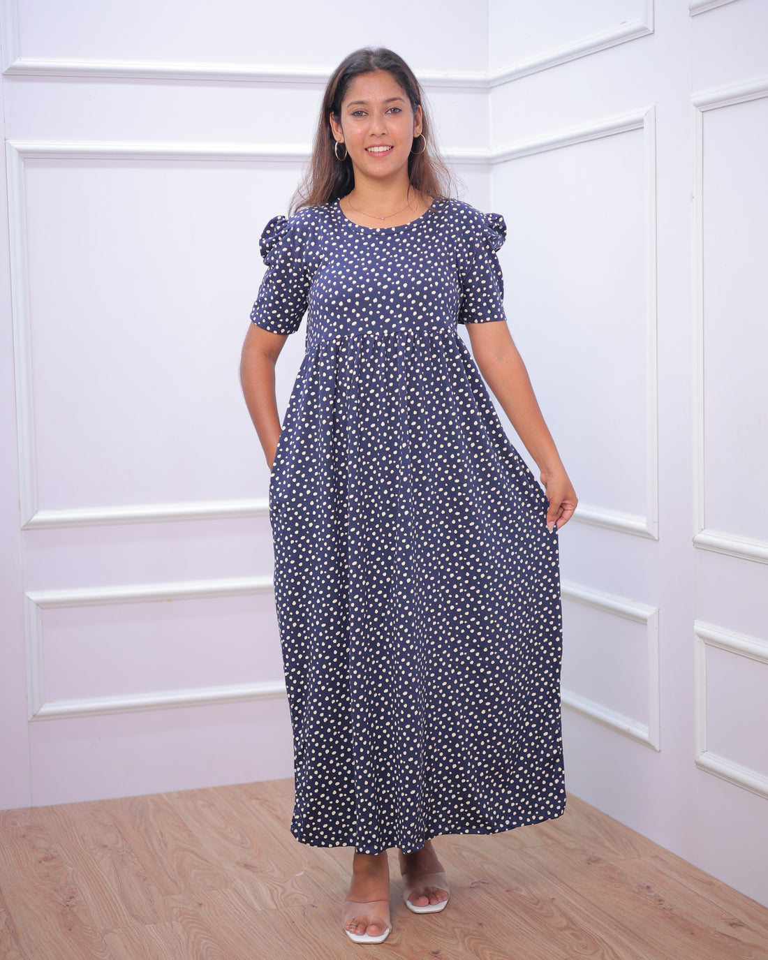 Laya | Casual Non-Maternity Loungewear - Puff Sleeve | Full Length