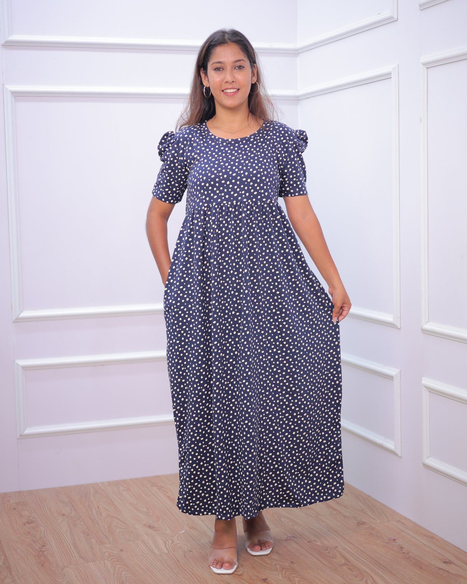 Laya | Casual Non-Maternity Loungewear - Puff Sleeve | Full Length