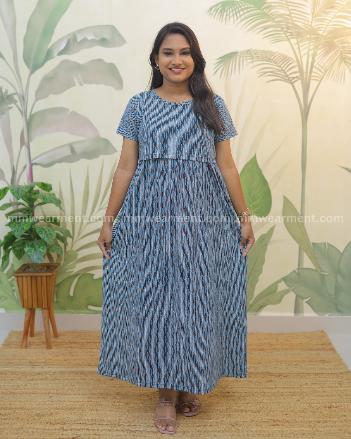 Ranchi | Zipless Maternity Dress - Normal Sleeves | Full Length Maxi