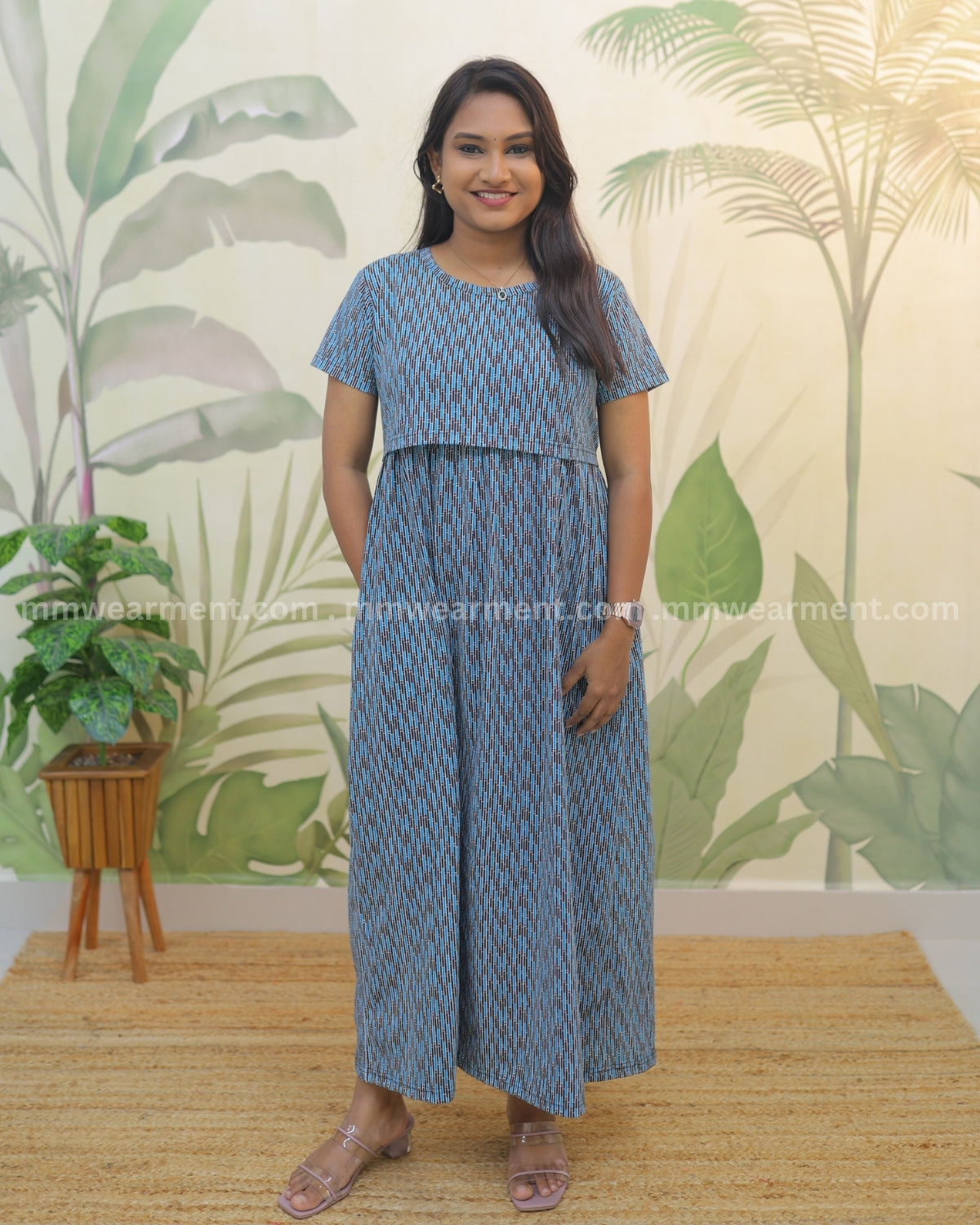 Ranchi | Zipless Maternity Dress - Normal Sleeves | Full Length Maxi