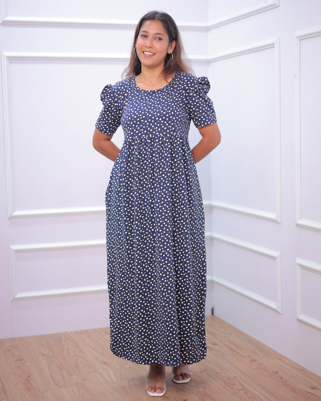 Laya | Casual Non-Maternity Loungewear - Puff Sleeve | Full Length