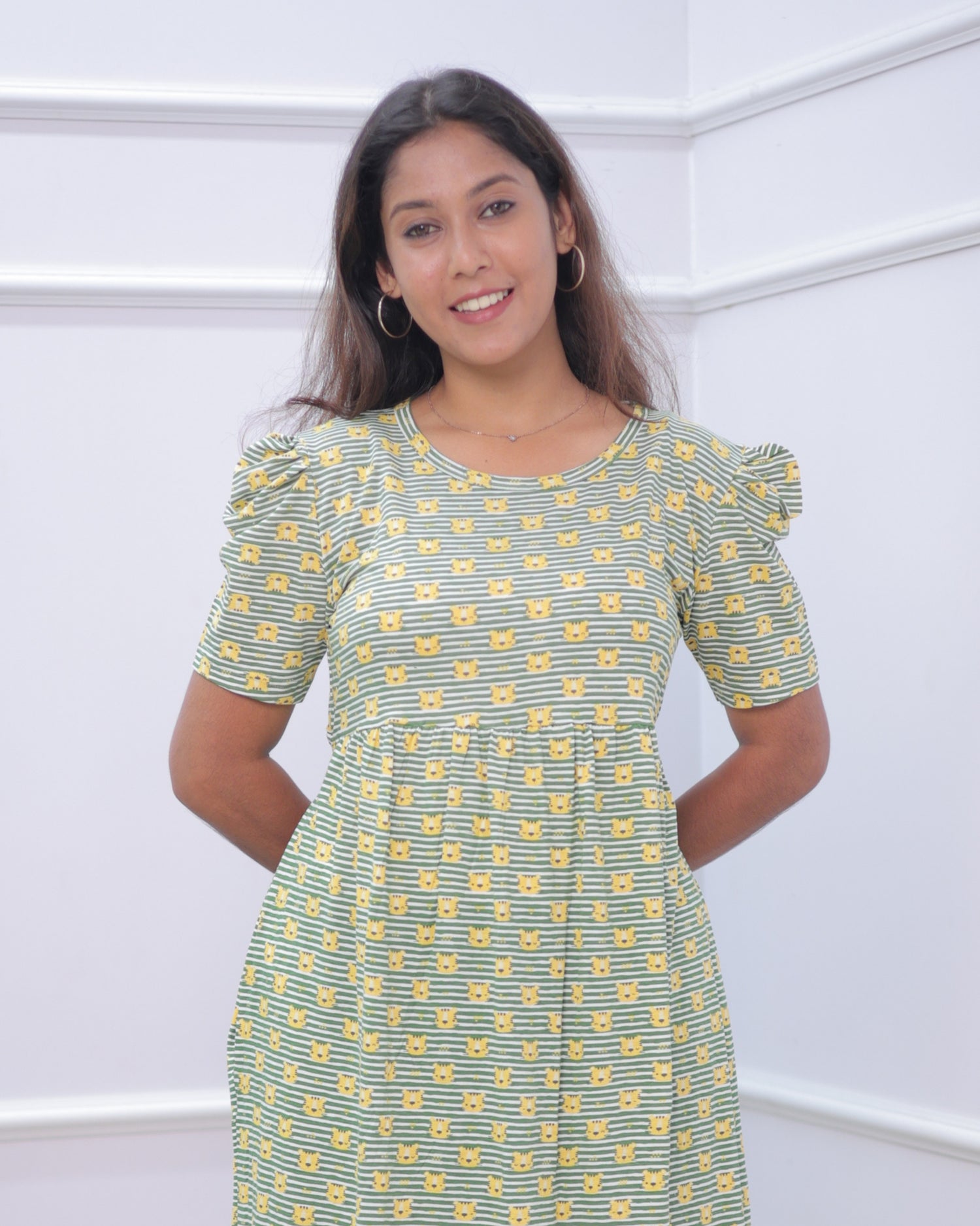 Ajanta | Casual Non-Maternity Loungewear - Puff Sleeve | Full Length