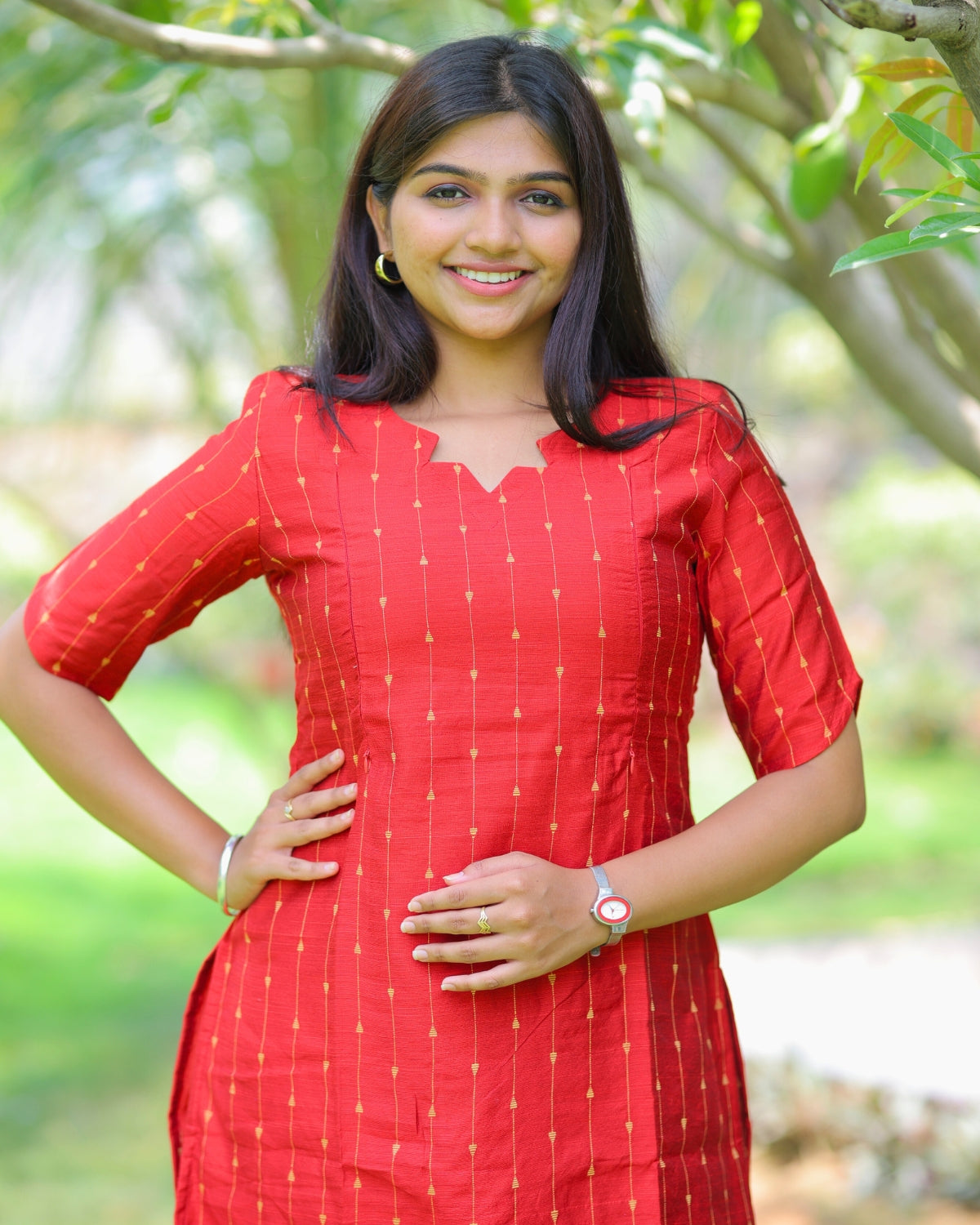 Red_Thugil | Maternity Kurti with Lining [TOP ONLY]