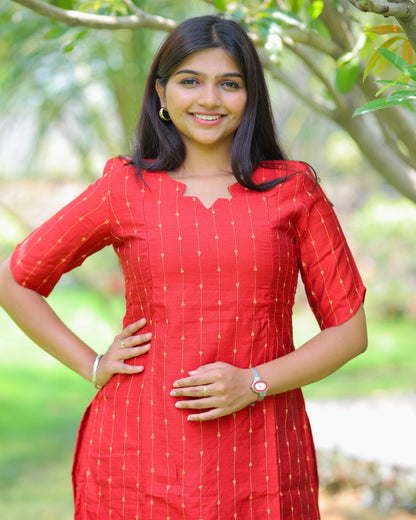 Red_Thugil | Maternity Kurti with Lining [TOP ONLY]