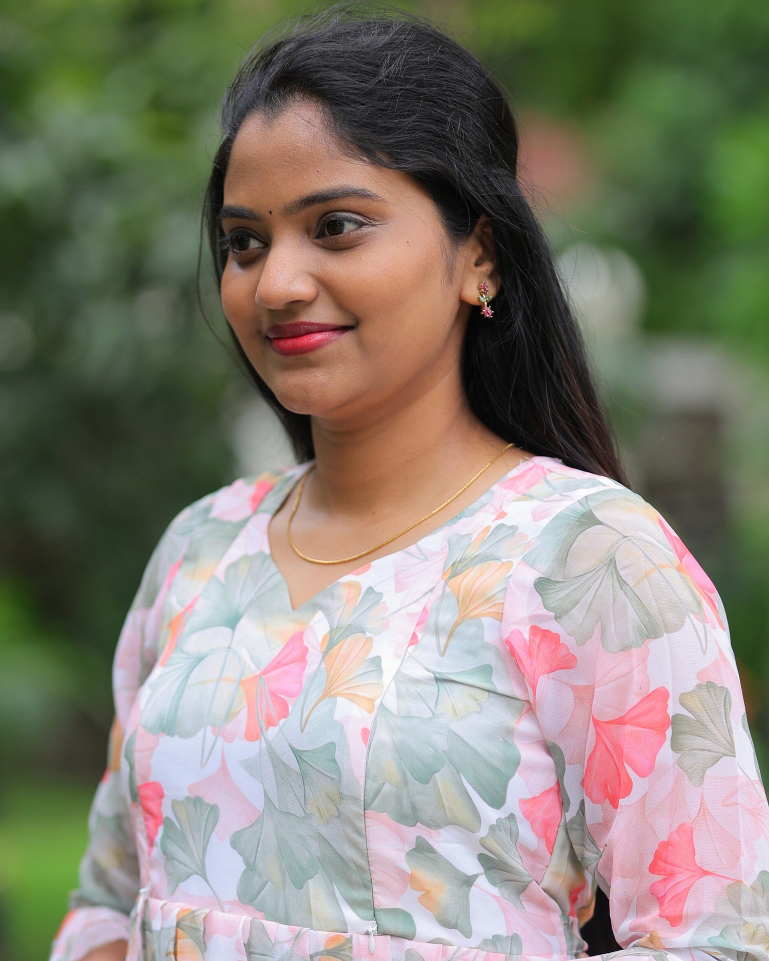 Ezhil | Maternity Maxi with Full Lining [Double Side Zips]