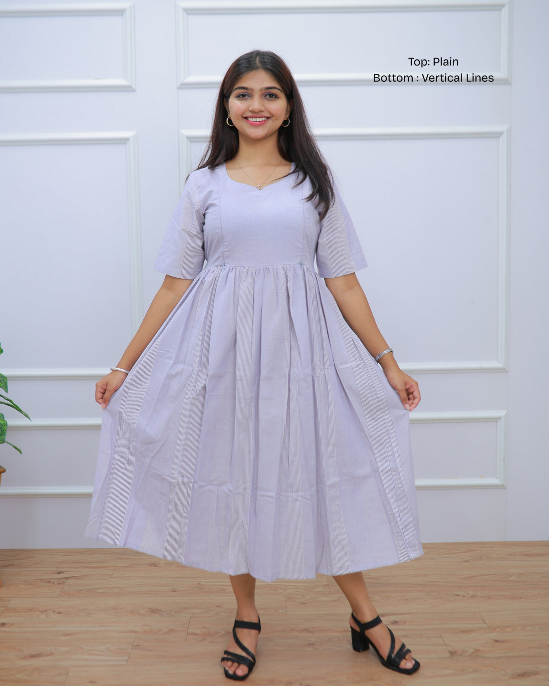 Purple Linen_Plain | Maternity Maxi [Double Side Zips]