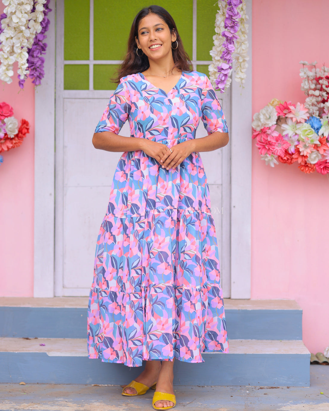 Pastel Blond Maxi with Lining [Center Zip]