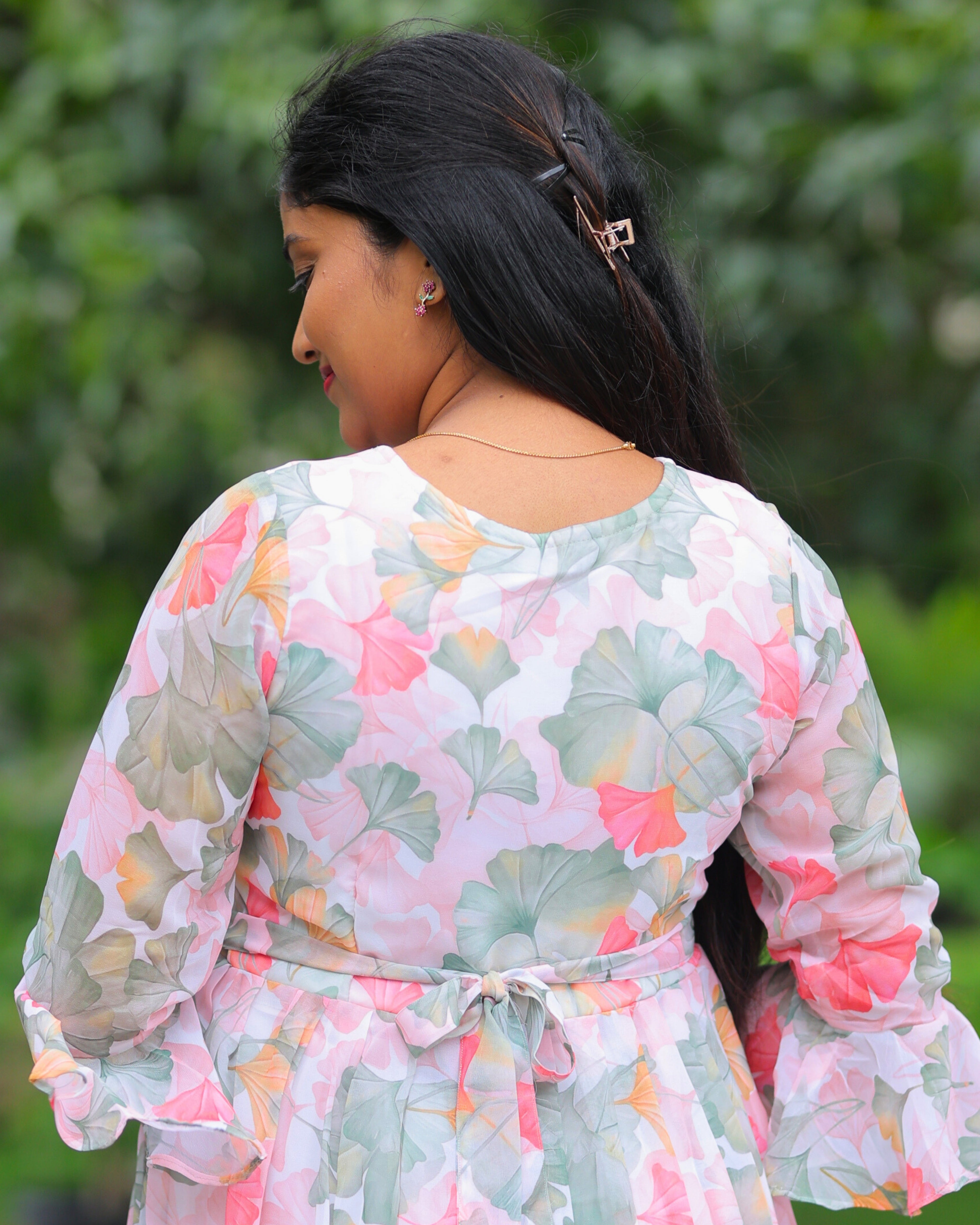 Ezhil | Maternity Maxi with Full Lining [Double Side Zips]