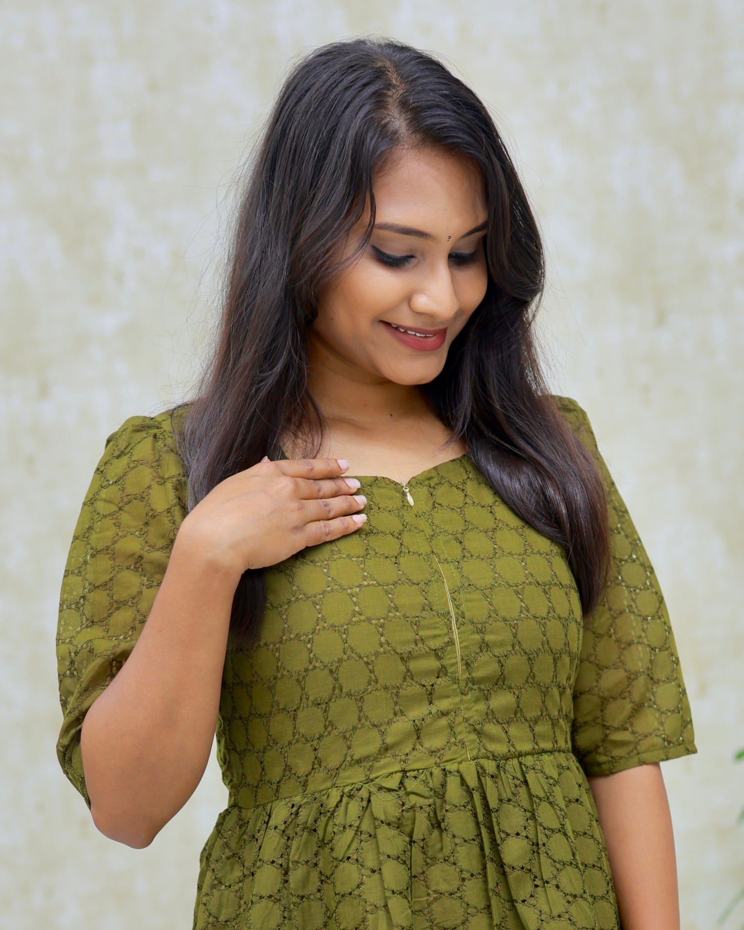 Hakoba Olive| Maternity Cotton Kurti with Lining