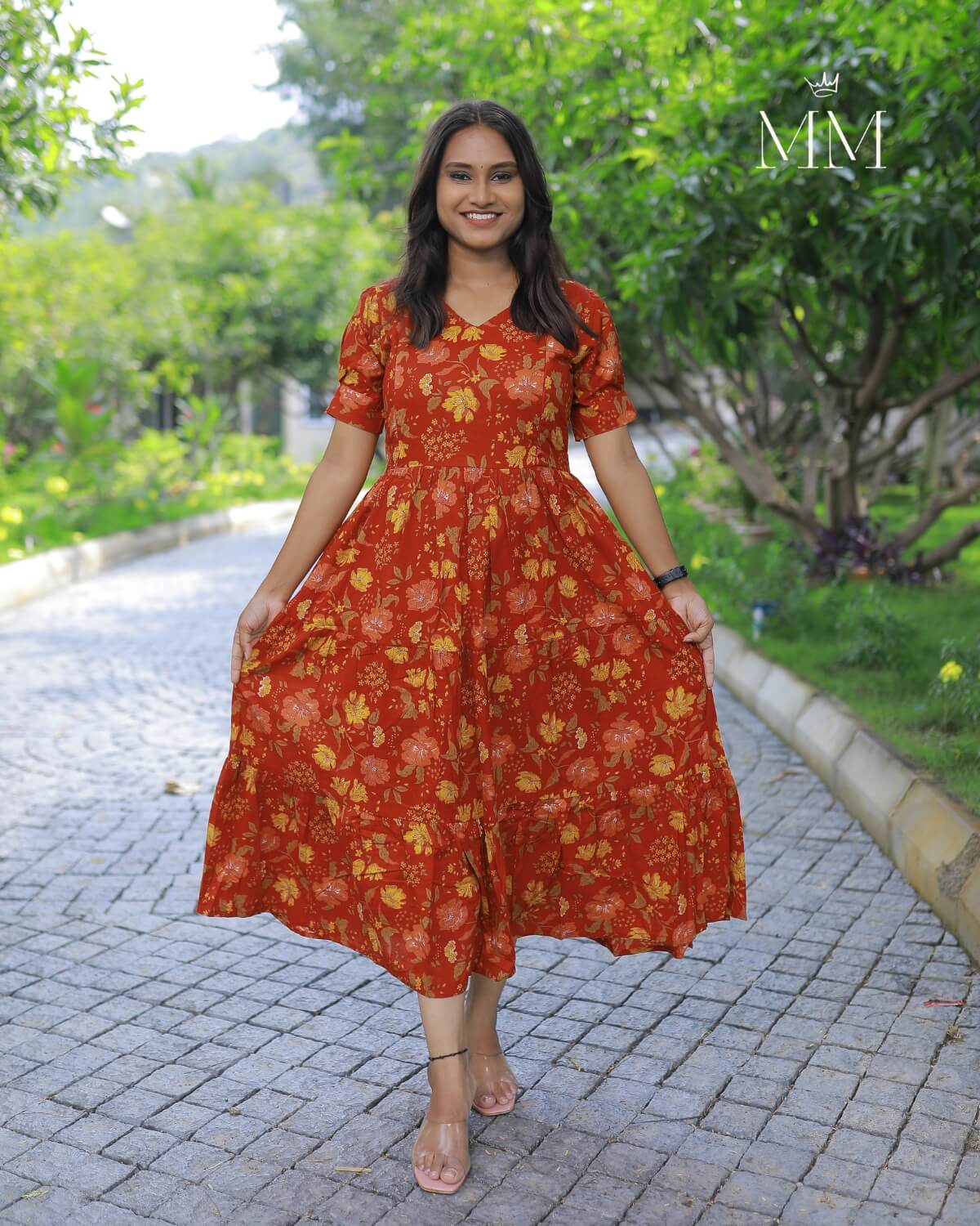 Red Flora | Maternity Cotton Kurti with Lining