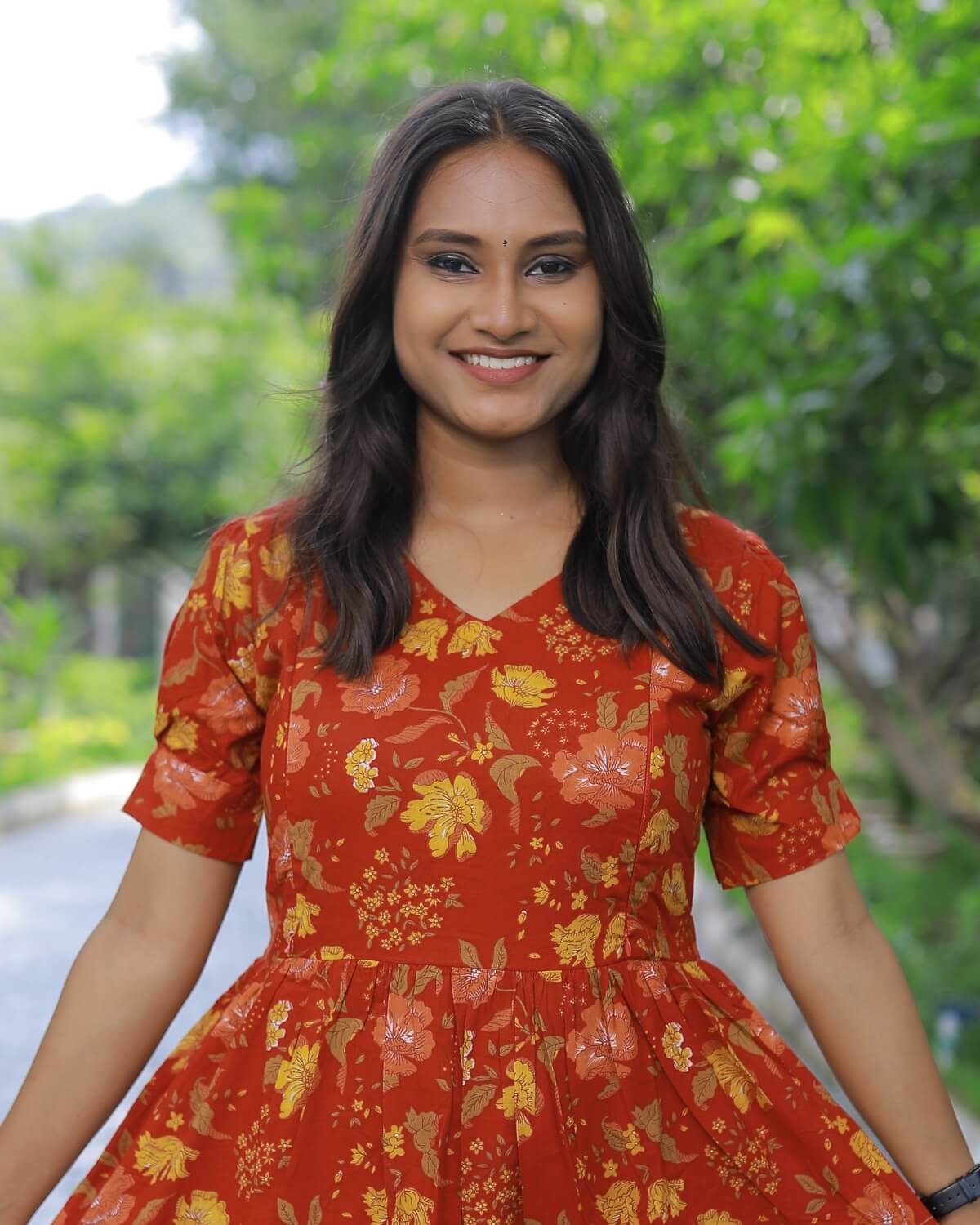 Red Flora | Maternity Cotton Kurti with Lining