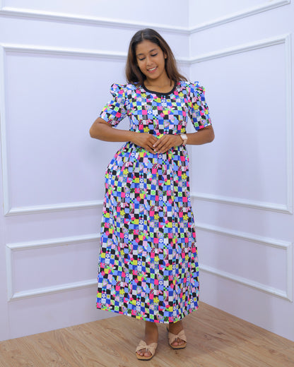 Joy | Zipless Maternity Dress - Puff Sleeves | Full Length