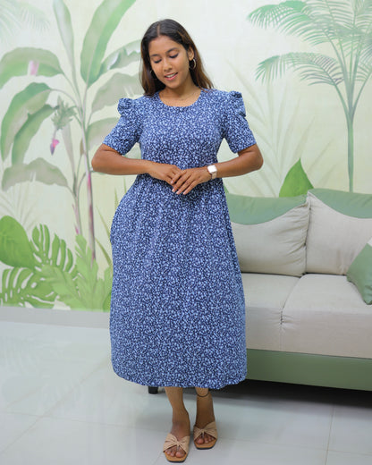 Anoma | Casual Non-Maternity Loungewear - Puff Sleeve | Calf Length
