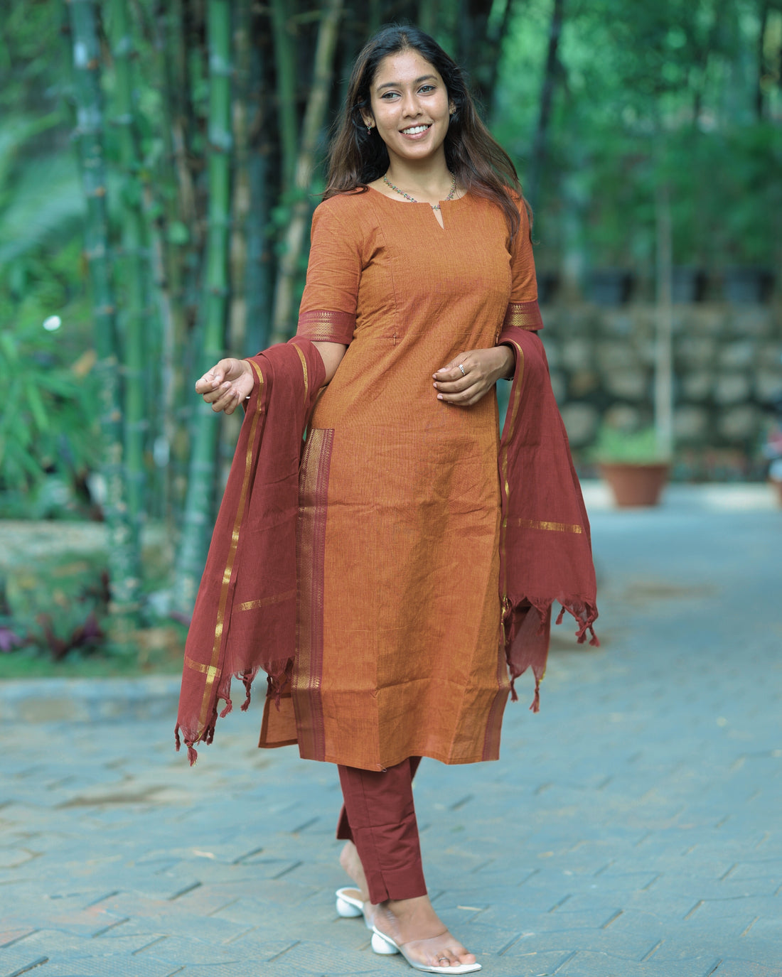 Mangalagiri V1 | Maternity Kurti with Lining [TOP + PANT + DUPATTA]