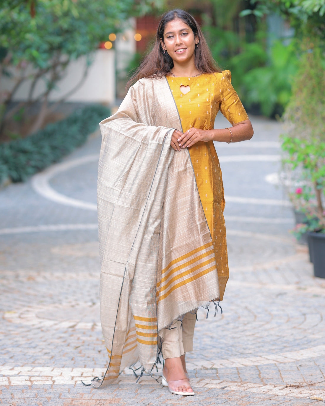 Golden_Kanmani| Maternity Kurti with Lining [TOP + PANT + DUPATTA]