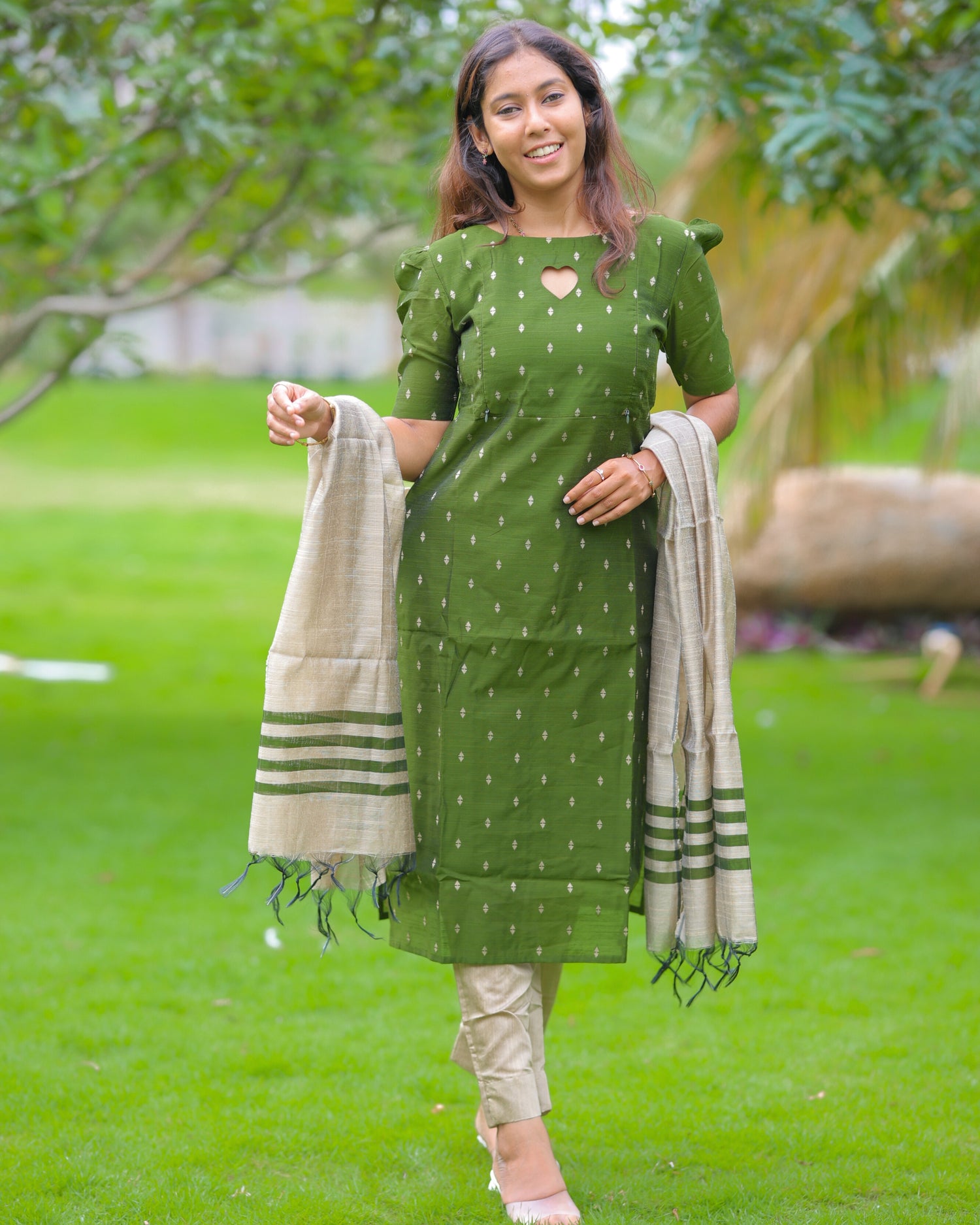 Olive_Kanmani| Maternity Kurti with Lining [TOP + PANT + DUPATTA]