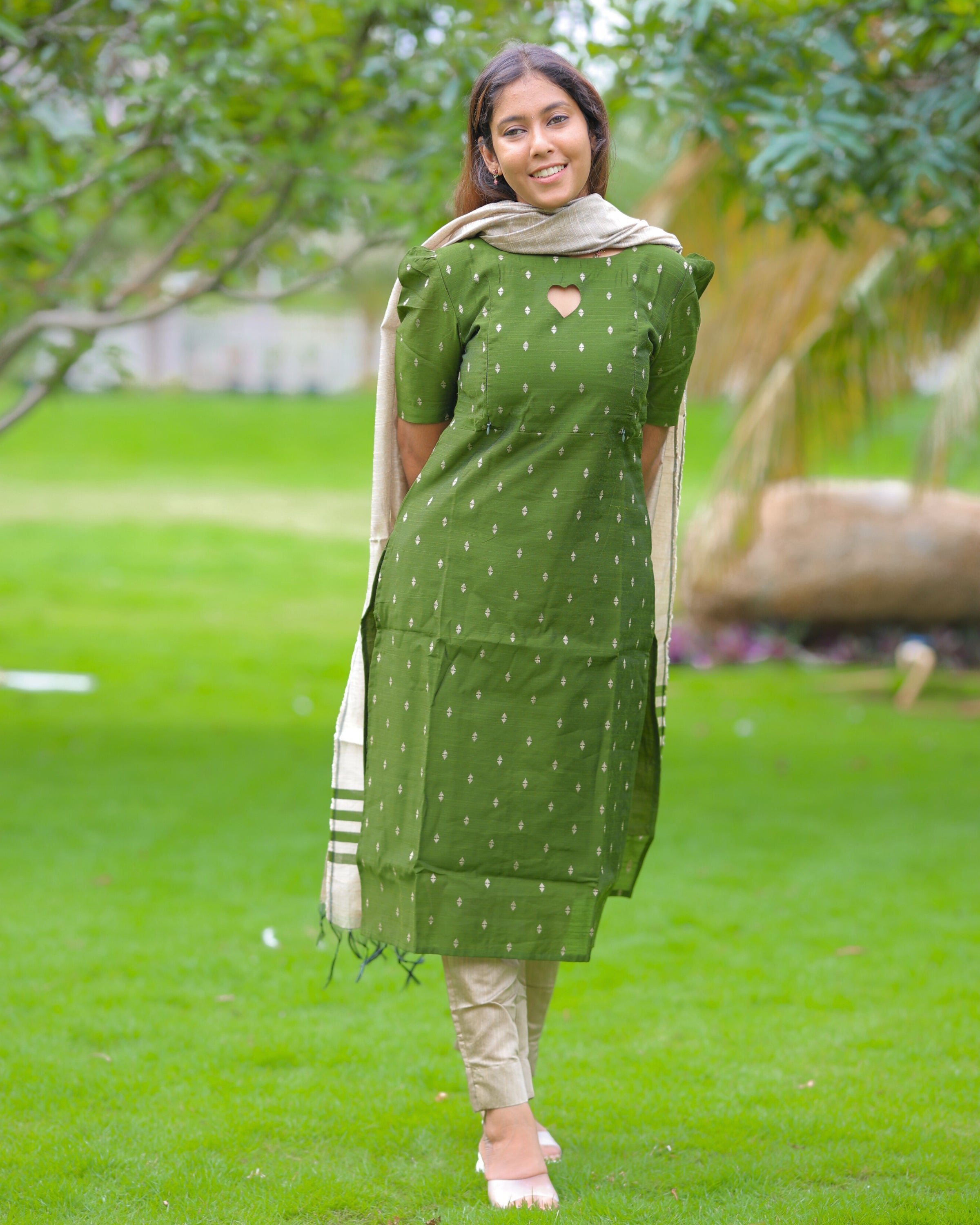 Olive_Kanmani| Maternity Kurti with Lining [TOP + PANT + DUPATTA]