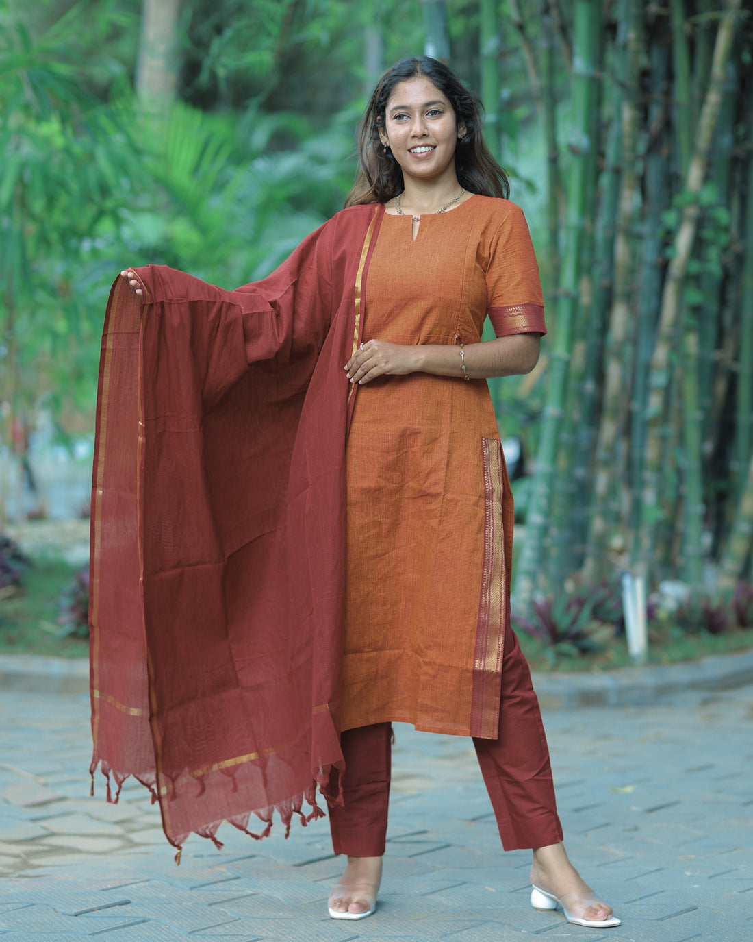 Mangalagiri V1 | Maternity Kurti with Lining [TOP + PANT + DUPATTA]