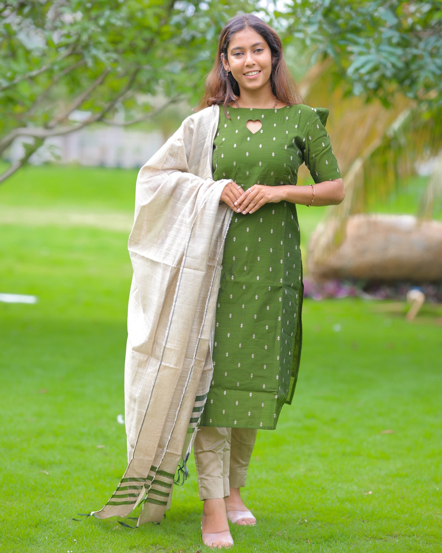 Olive_Kanmani| Maternity Kurti with Lining [TOP + PANT + DUPATTA]