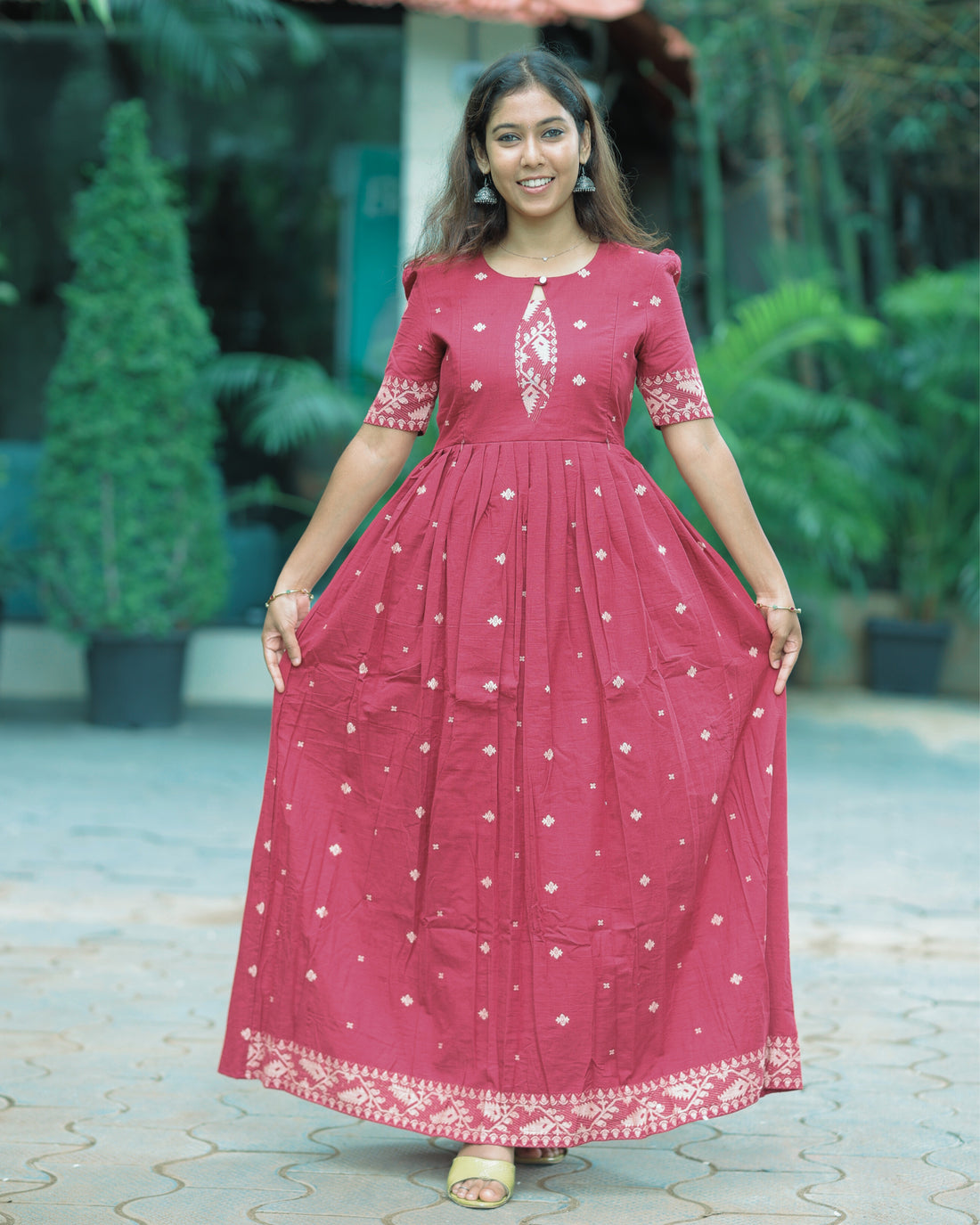 Poonguzhali_V1 Maxi with Lining [Double Side Zips]