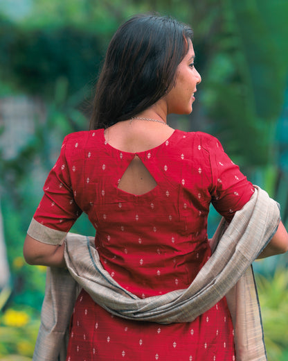 Marron_Kanmani| Maternity Kurti with Lining [TOP + PANT + DUPATTA]
