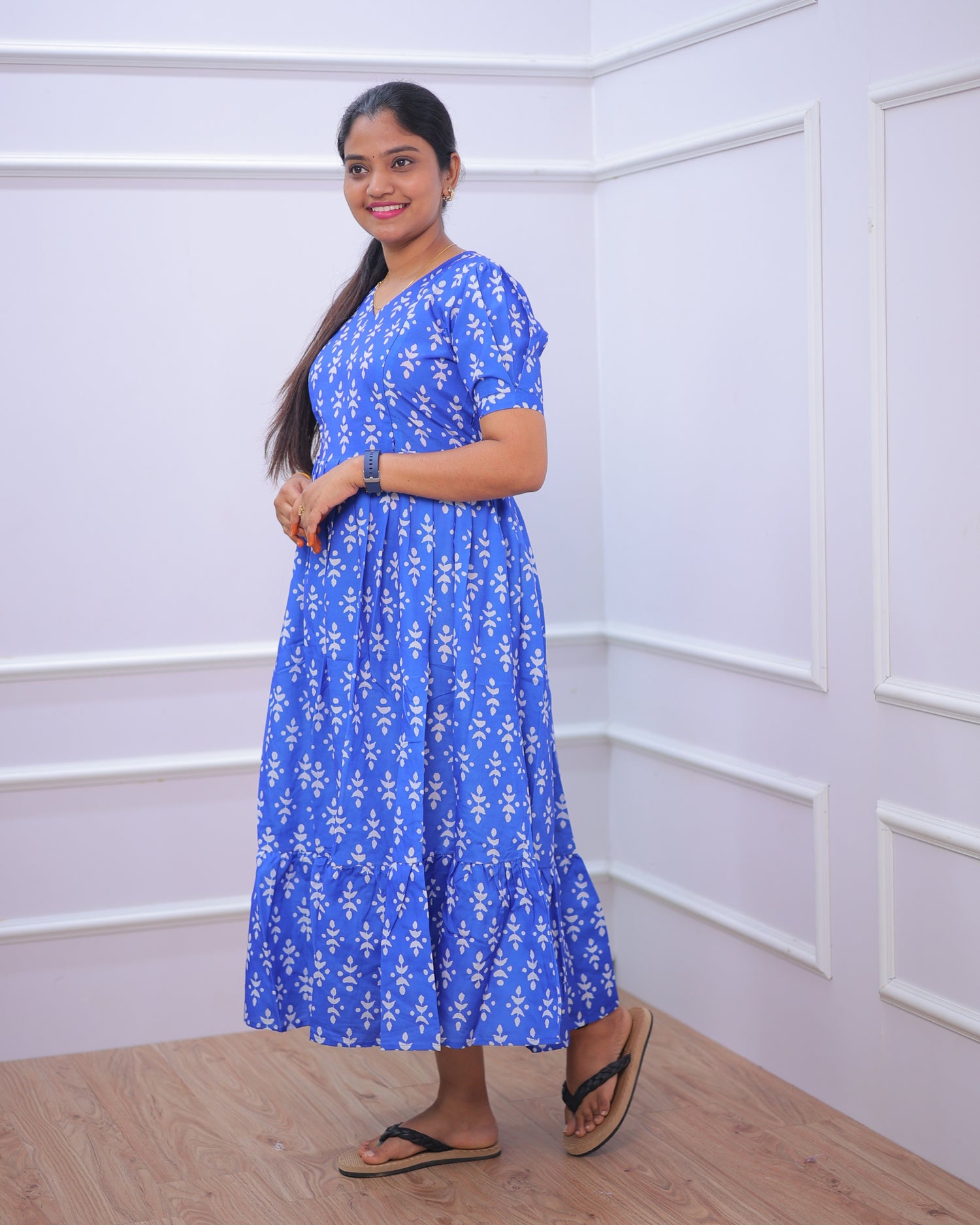 Indigo | Maternity Maxi [Double Side Zips]
