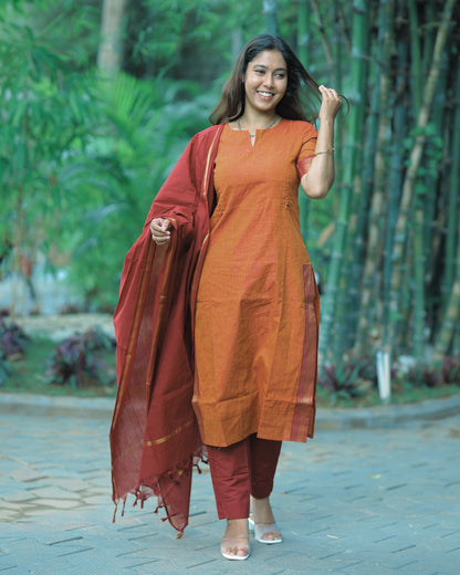 Mangalagiri V1 | Maternity Kurti with Lining [TOP + PANT + DUPATTA] - DISPATCH DATE - SEP_30