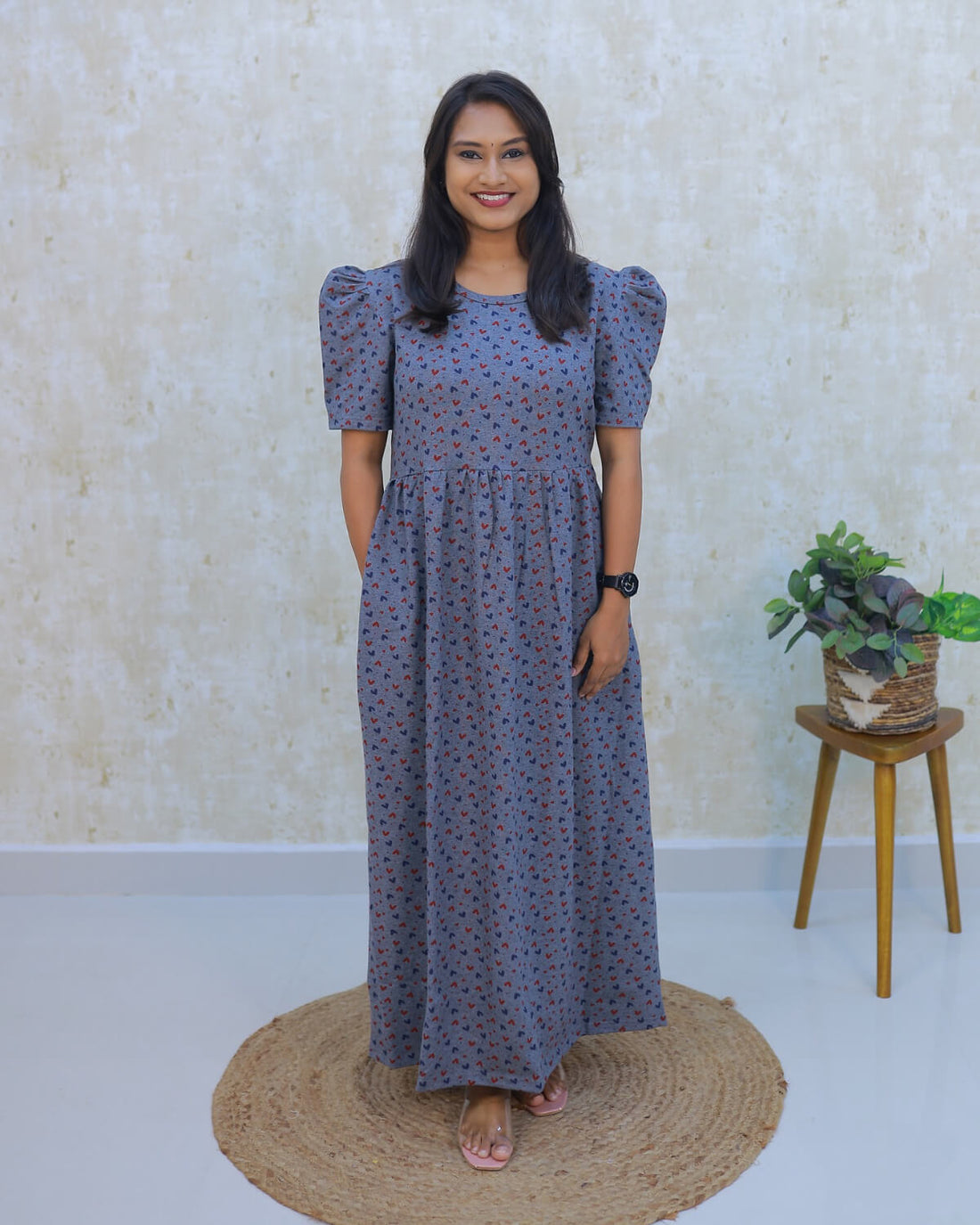 Idhaya | Casual Non-Maternity Loungewear - Puff Sleeve | Full Length